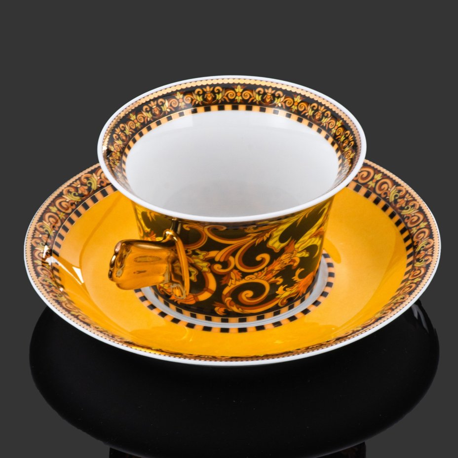 Пара кофейная "Barocco Ikarus", Versace, фарфор, деколь, золочение, Rosenthal (Розенталь)