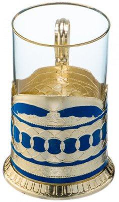 Подстаканник со стаканом, алюминий, эмаль, стекло, Казаковское производственное ювелирное объединение, СССР, 1970-1980 гг.