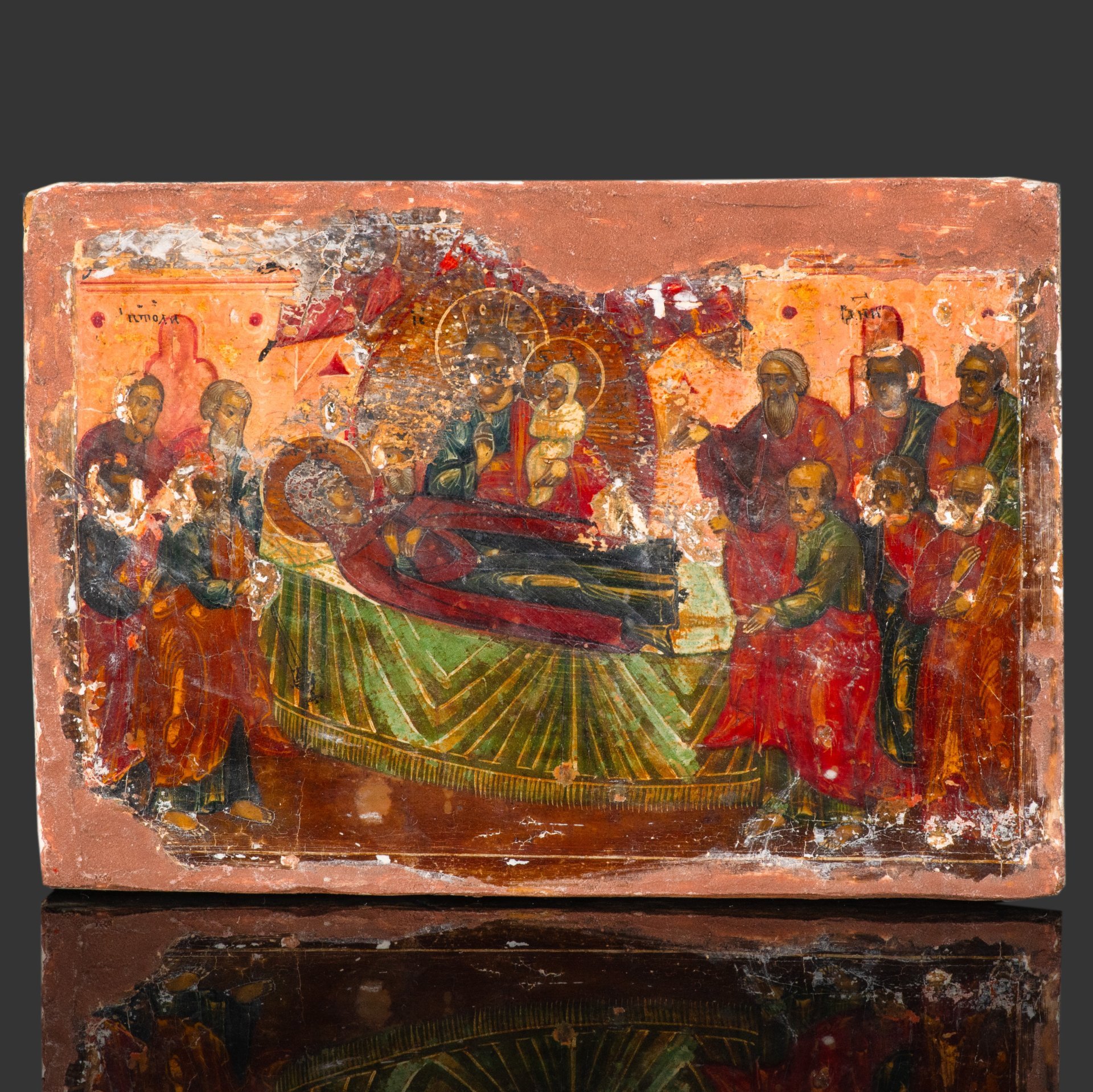 Икона "Успение Пресвятой Богородицы", дерево, темпера