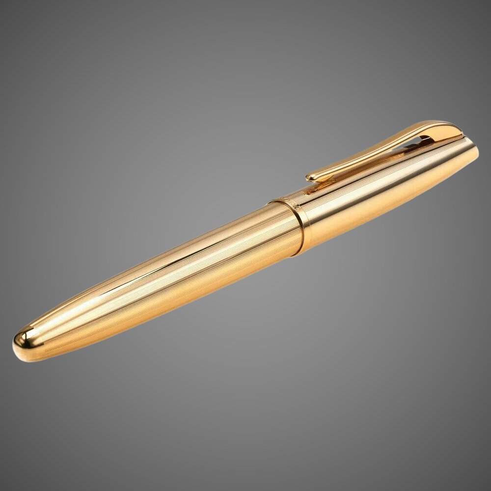 Ручка-роллер Aurora Style Gold Plated Barrel and Cap GT, в подарочной коробке, Металлы: золото, позолота, позолота