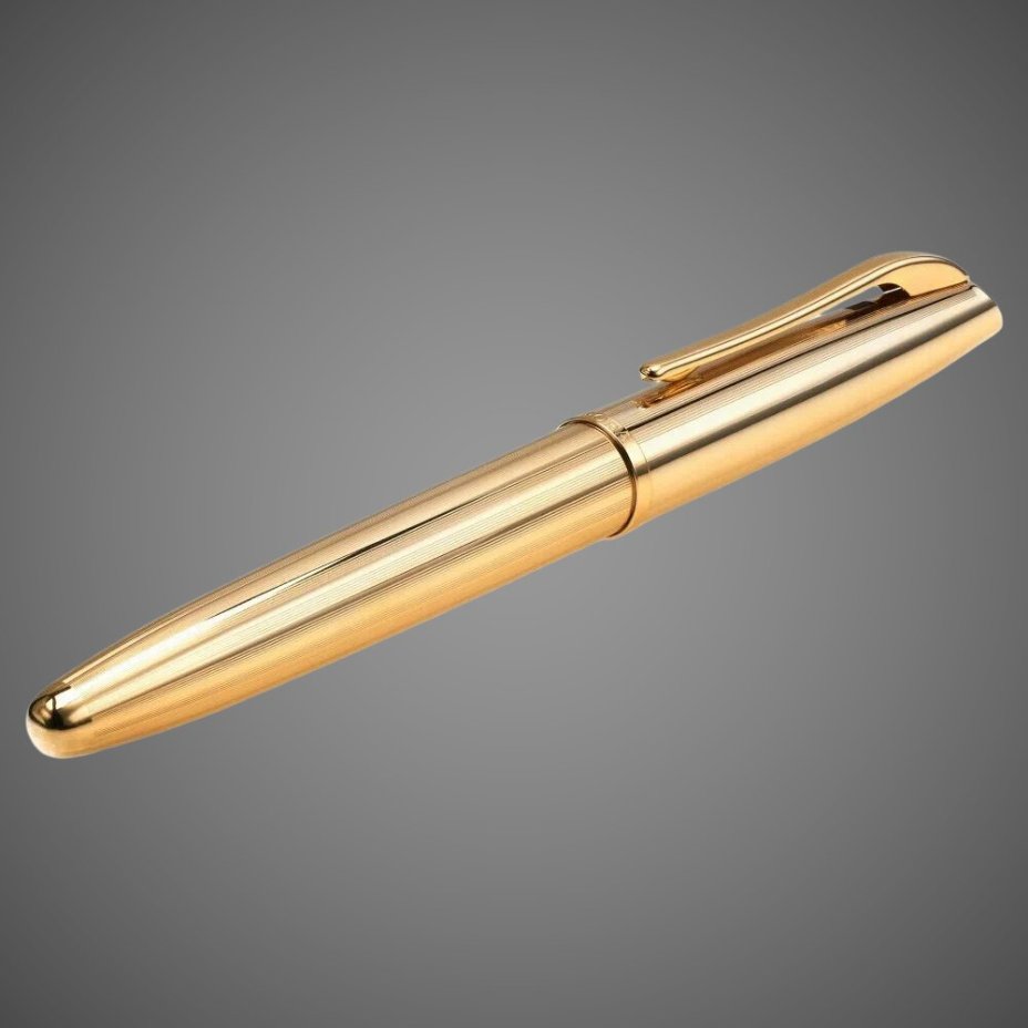 Ручка-роллер Aurora Style Gold Plated Barrel and Cap GT, в подарочной коробке, Металлы: золото, позолота, позолота
