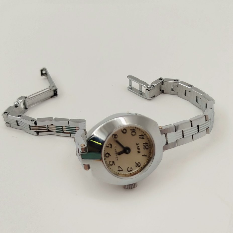 Часы наручные "Заря" в оригинальной упаковке с документами, металл, стекло, картон, Пензенский часовой завод, СССР, 1991 г.