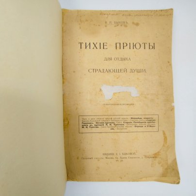 Быков В.П. "Тихие приюты для отдыха страдающей души"