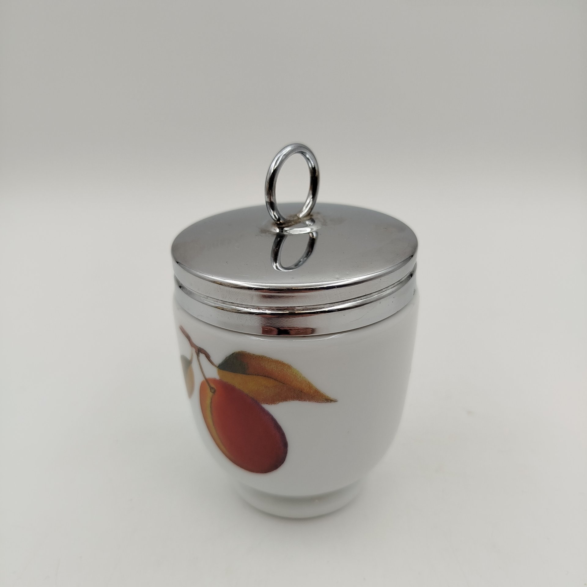 Кодлер большой  с растительным декором, фарфор, деколь, металл, Royal Worcester, Royal Worcester