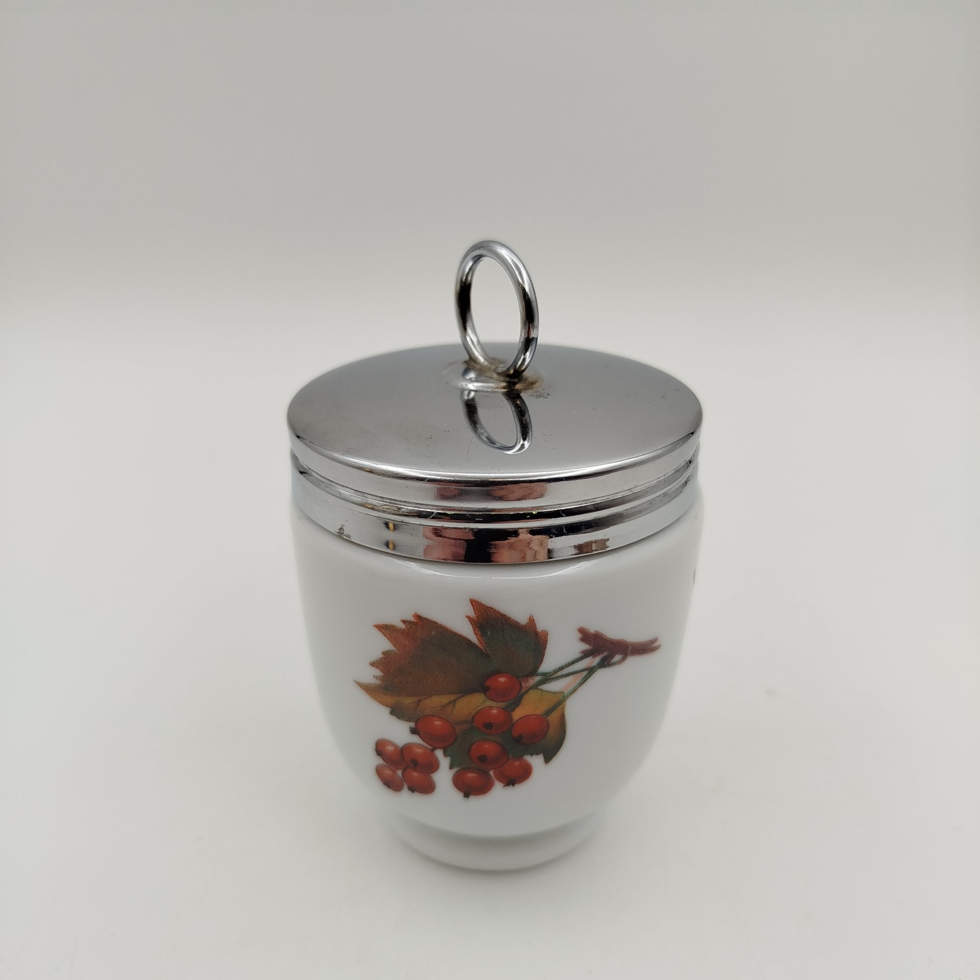 Кодлер большой  с растительным декором, фарфор, деколь, металл, Royal Worcester, Royal Worcester