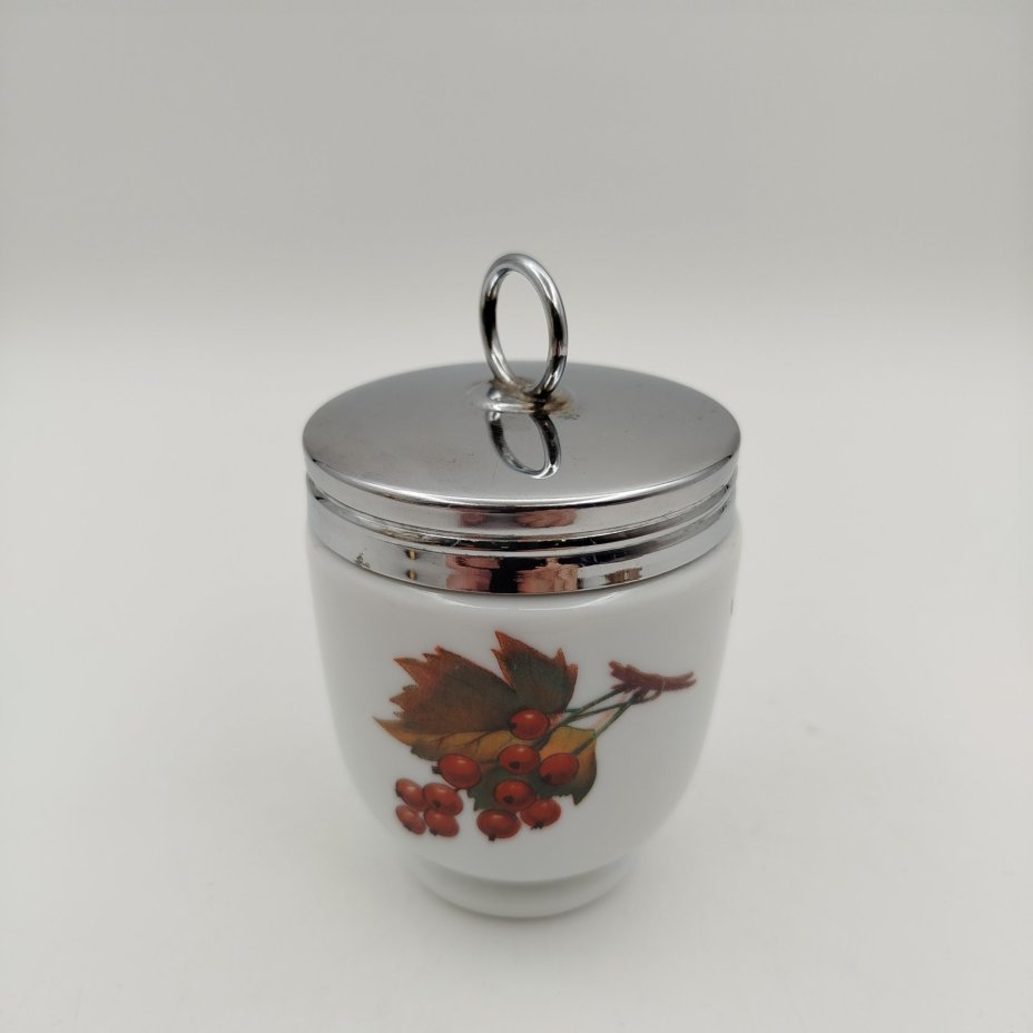 Кодлер большой  с растительным декором, фарфор, деколь, металл, Royal Worcester, Royal Worcester