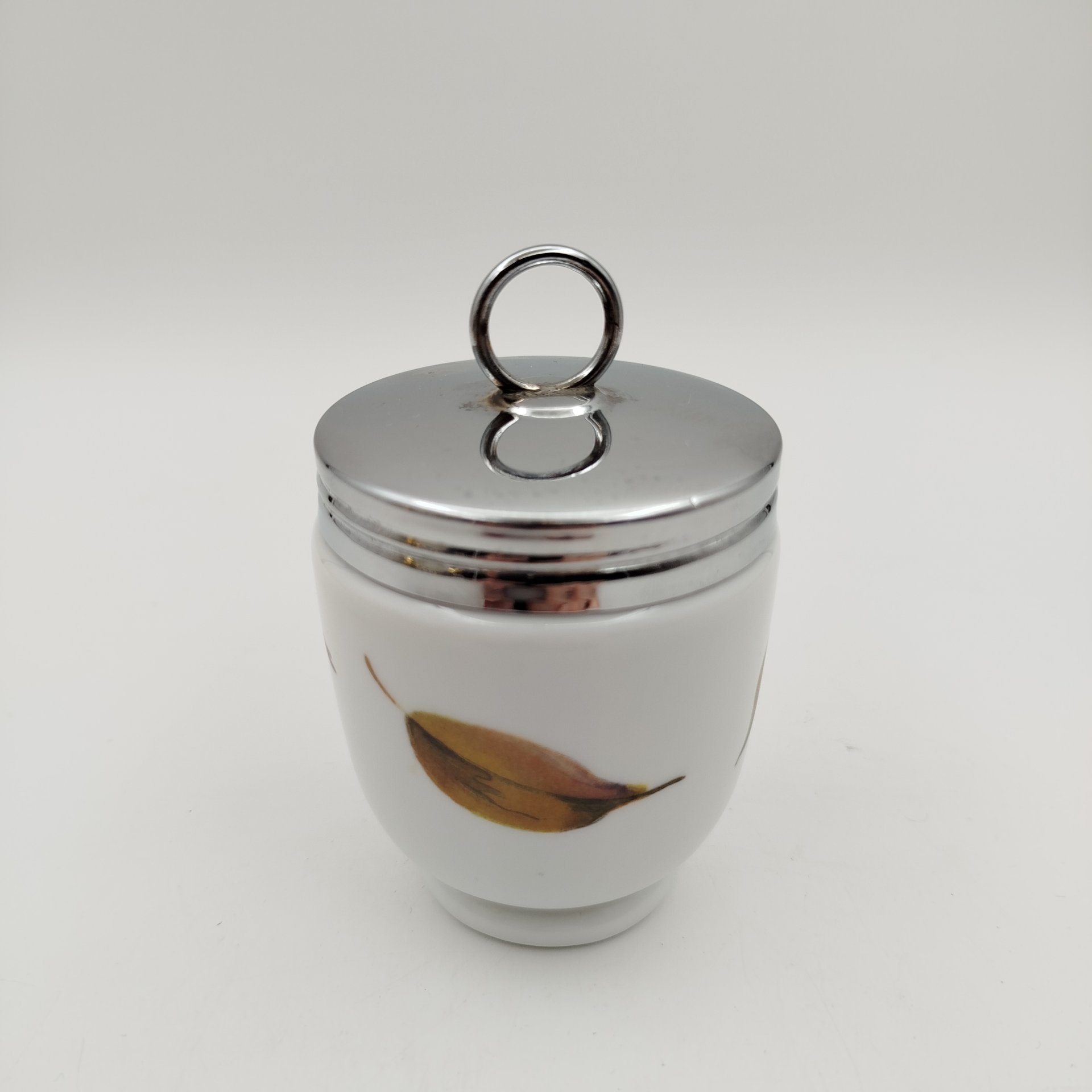 Кодлер большой  с растительным декором, фарфор, деколь, металл, Royal Worcester, Royal Worcester