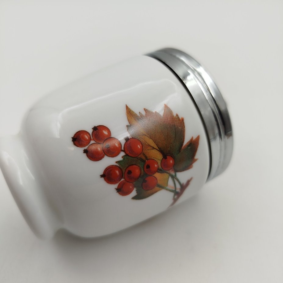 Кодлер большой  с растительным декором, фарфор, деколь, металл, Royal Worcester, Royal Worcester