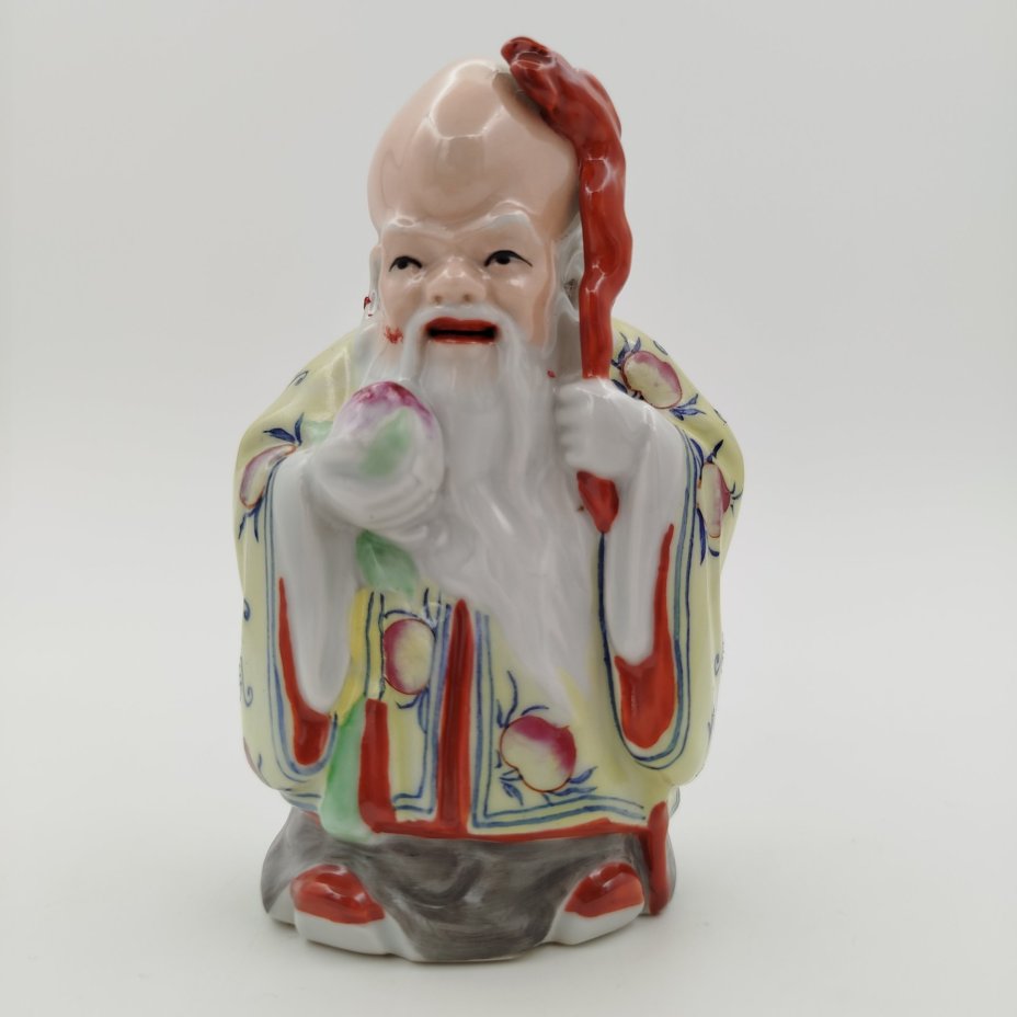 Статуэтка "Шоу-син" (божество долголетия), фарфор, роспись, Китай, 1950-1970 гг., Китай