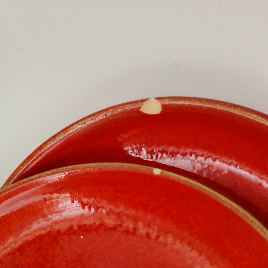 Набор из 6-ти кофейных пар с декором в виде сердец, керамика, деколь, KIL, Югославия, 1980-1990 гг.