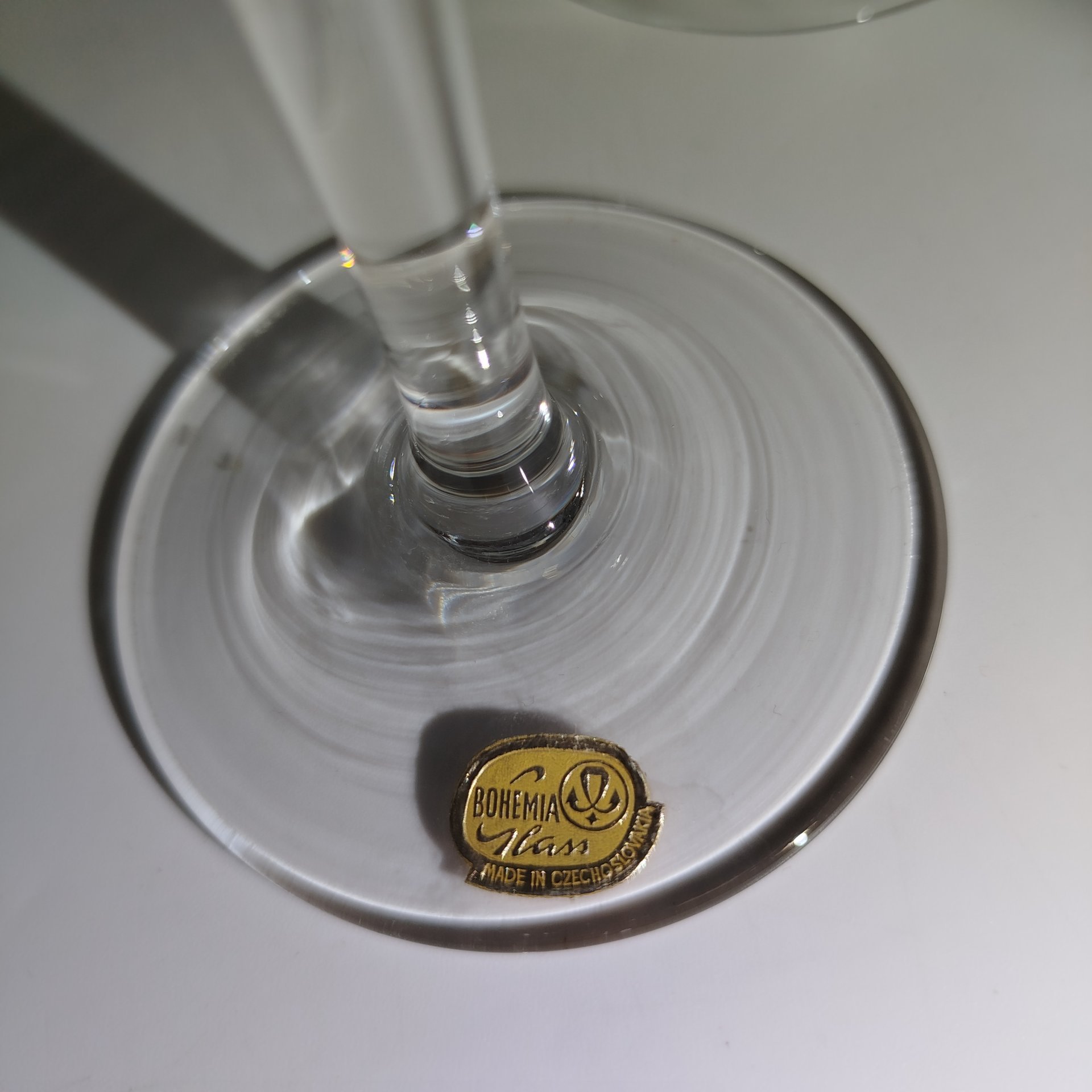 Набор из восьми бесцветных бокалов для мартини, "Bohemian glass", стекло, Чехословакия, 1970-1990 гг.