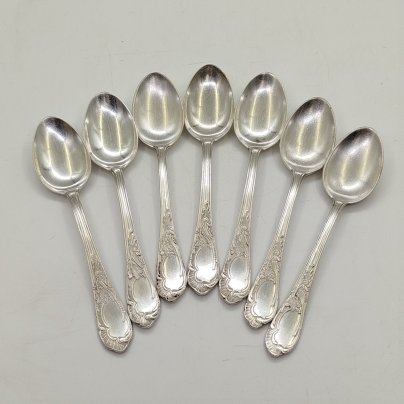 Набор чайных ложек "Дубок" на 6 персон, мНЦ (медь-никель-цинк), Киевский завод столовых приборов и посуды им. Дзержинского (ЗiД, ЗиД), СССР, 1960-1990 гг.