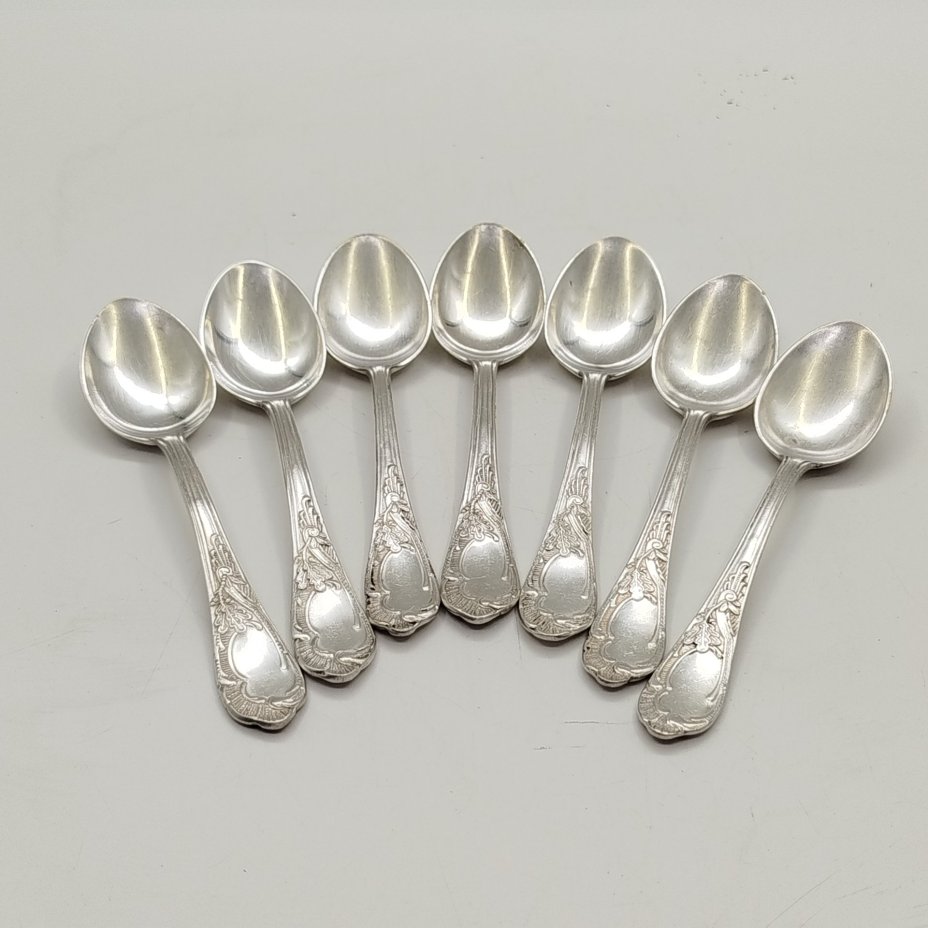 Набор чайных ложек "Дубок" на 6 персон, мНЦ (медь-никель-цинк), Киевский завод столовых приборов и посуды им. Дзержинского (ЗiД, ЗиД), СССР, 1960-1990 гг.