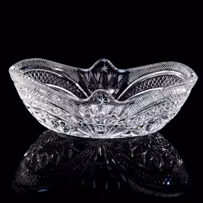 Ваза для конфет с рельефным декором, стекло, СССР, 1970-1990 гг.