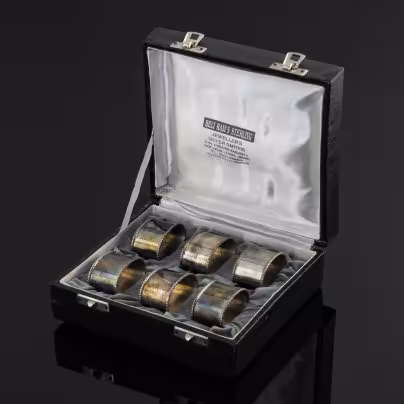 Набор салфеточных колец на 6 персон (в оригинальном футляре), Beli Ram's sterling