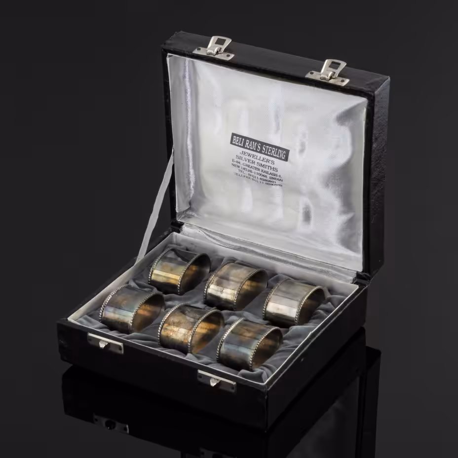 Набор салфеточных колец на 6 персон (в оригинальном футляре), Beli Ram's sterling