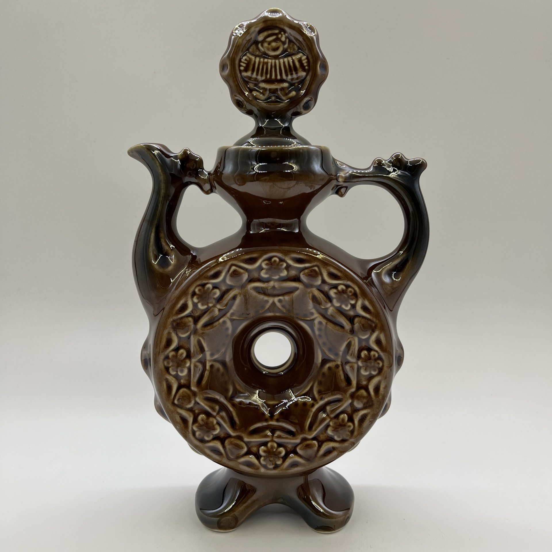 Кувшин (кумган) "Хоровод", керамика, цветные поливы, СССР, 1970-1990 гг.