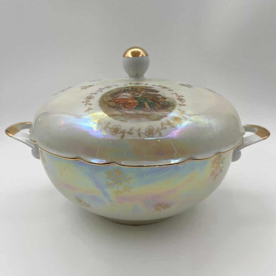 Супница "Мадонна", фарфор, деколь, люстр, золочение, Kahla, ГДР, 1968-1987 гг.