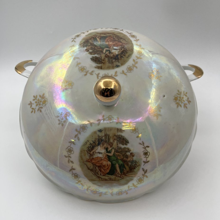 Супница "Мадонна", фарфор, деколь, люстр, золочение, Kahla, ГДР, 1968-1987 гг., Kahla