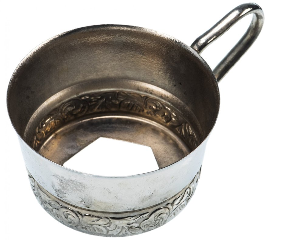 Подстаканник с блюдцем, мельхиор, СССР, 1950-1970 гг.