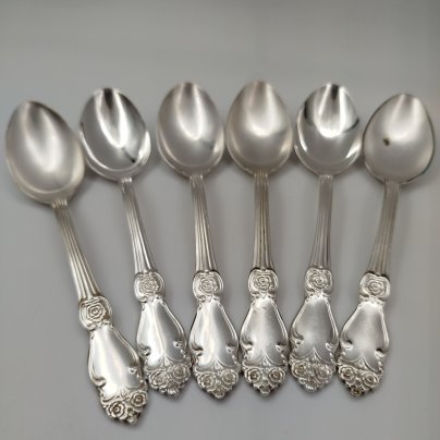 Набор десертных ложек "Серебряная роза" на 6 персон