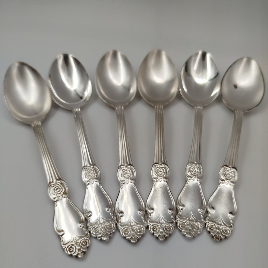 Набор десертных ложек "Серебряная роза" на 6 персон
