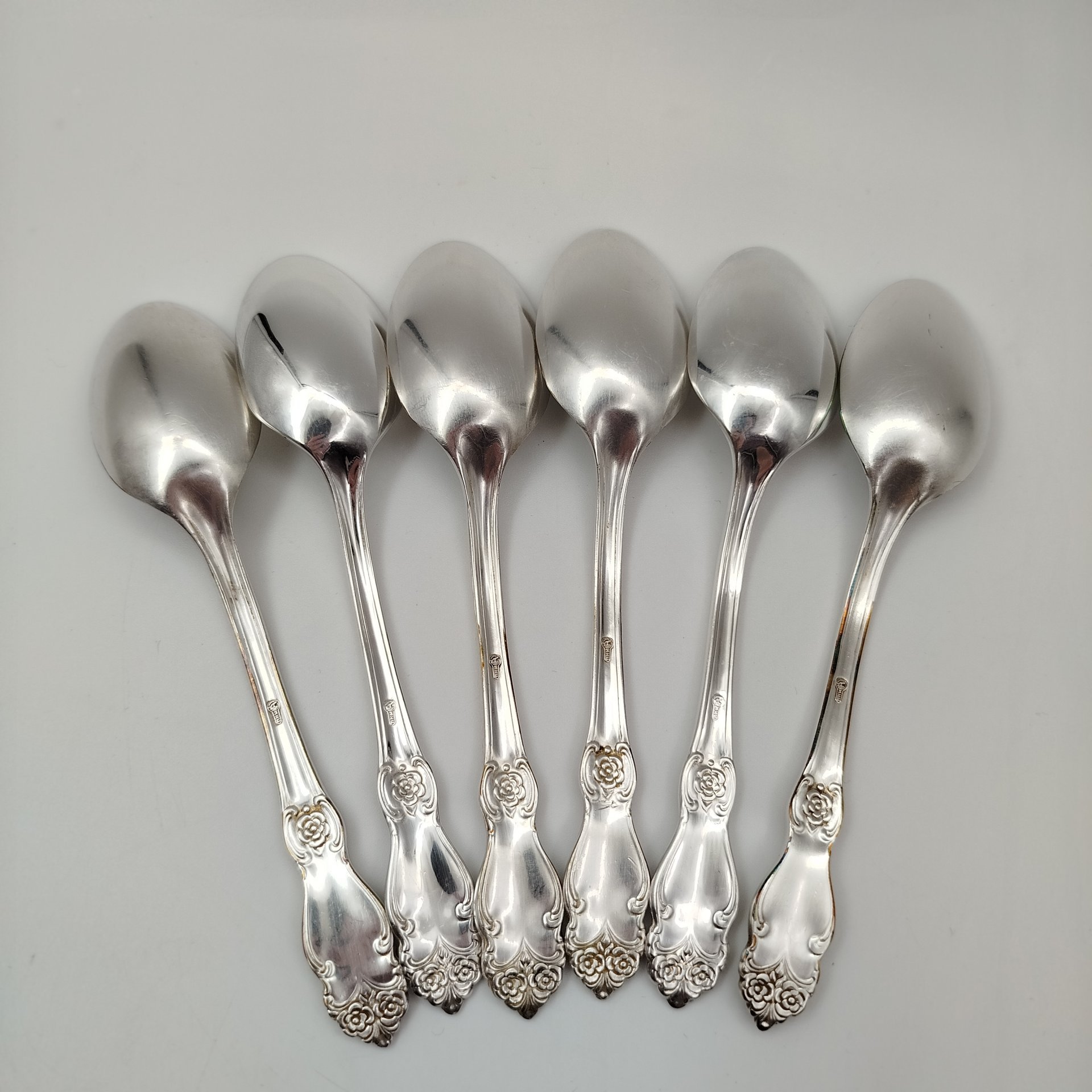 Набор десертных ложек "Серебряная роза" на 6 персон