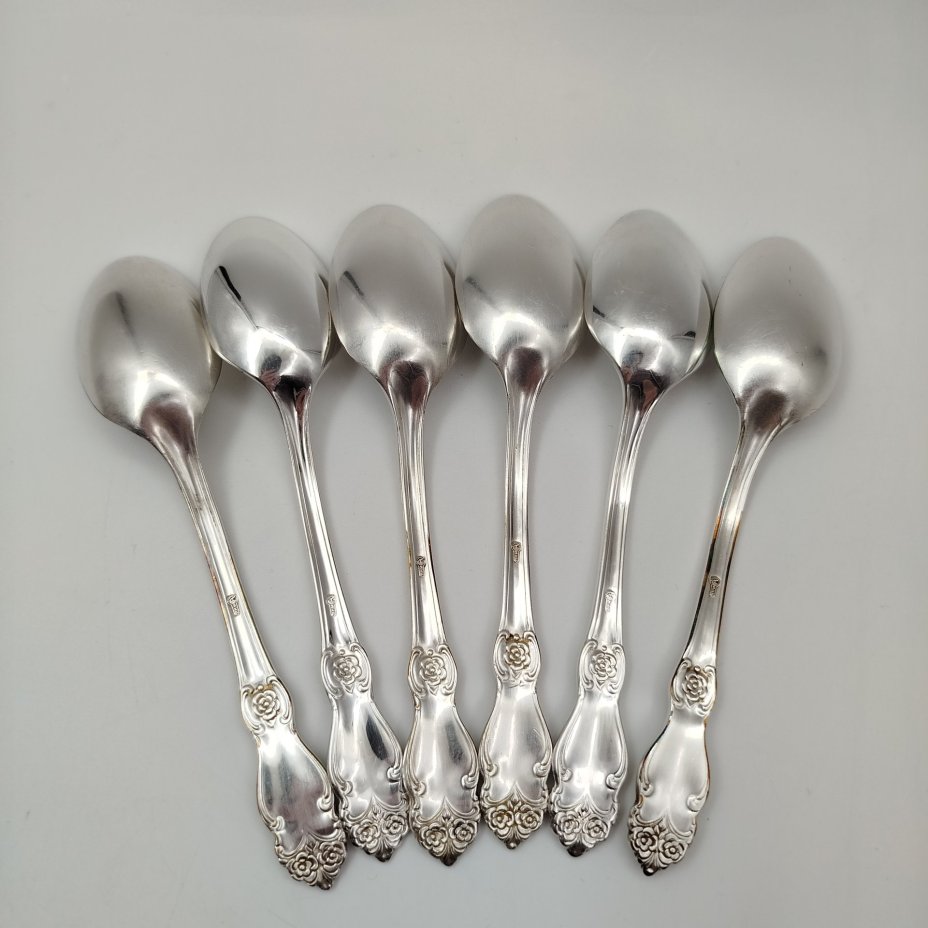 Набор десертных ложек "Серебряная роза" на 6 персон