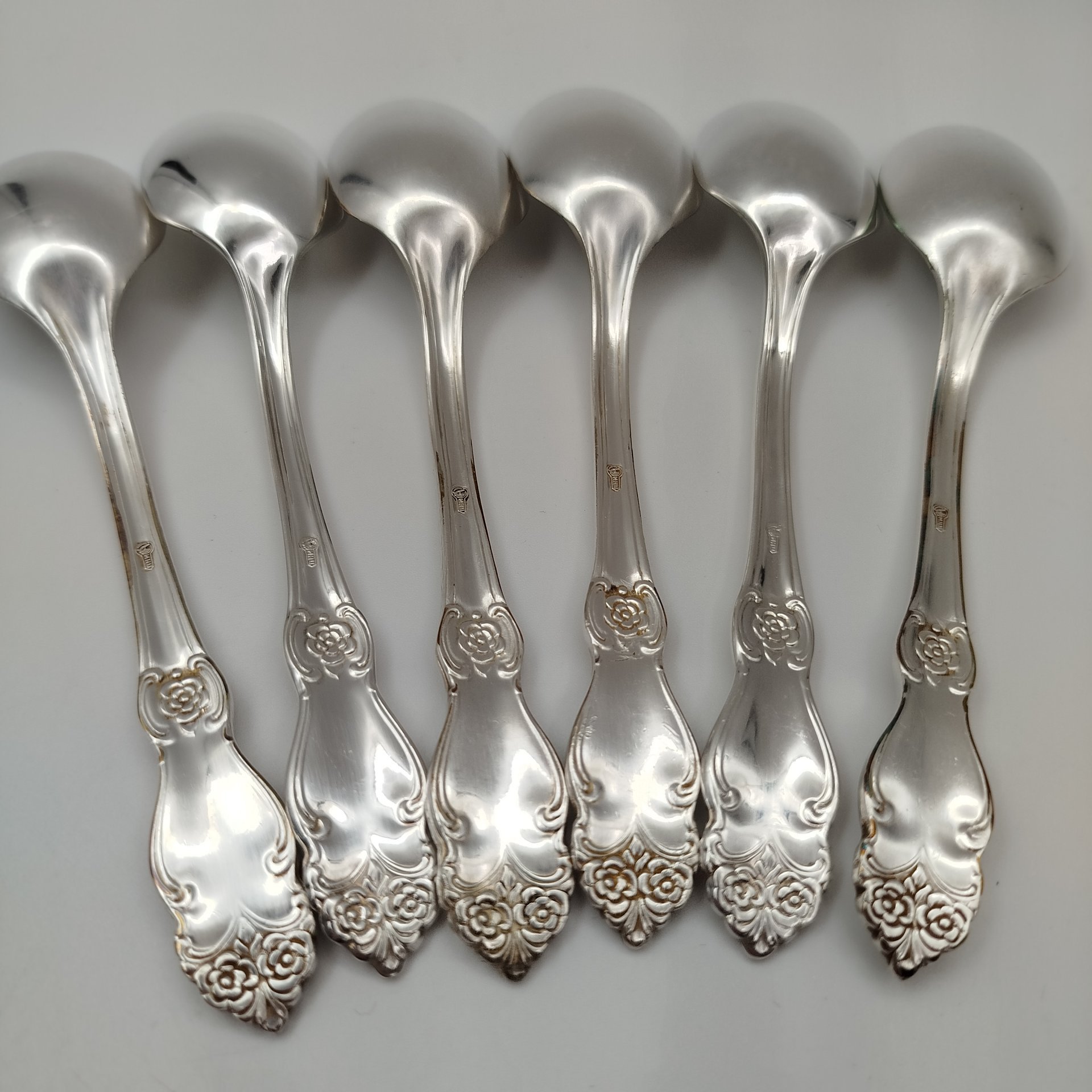 Набор десертных ложек "Серебряная роза" на 6 персон