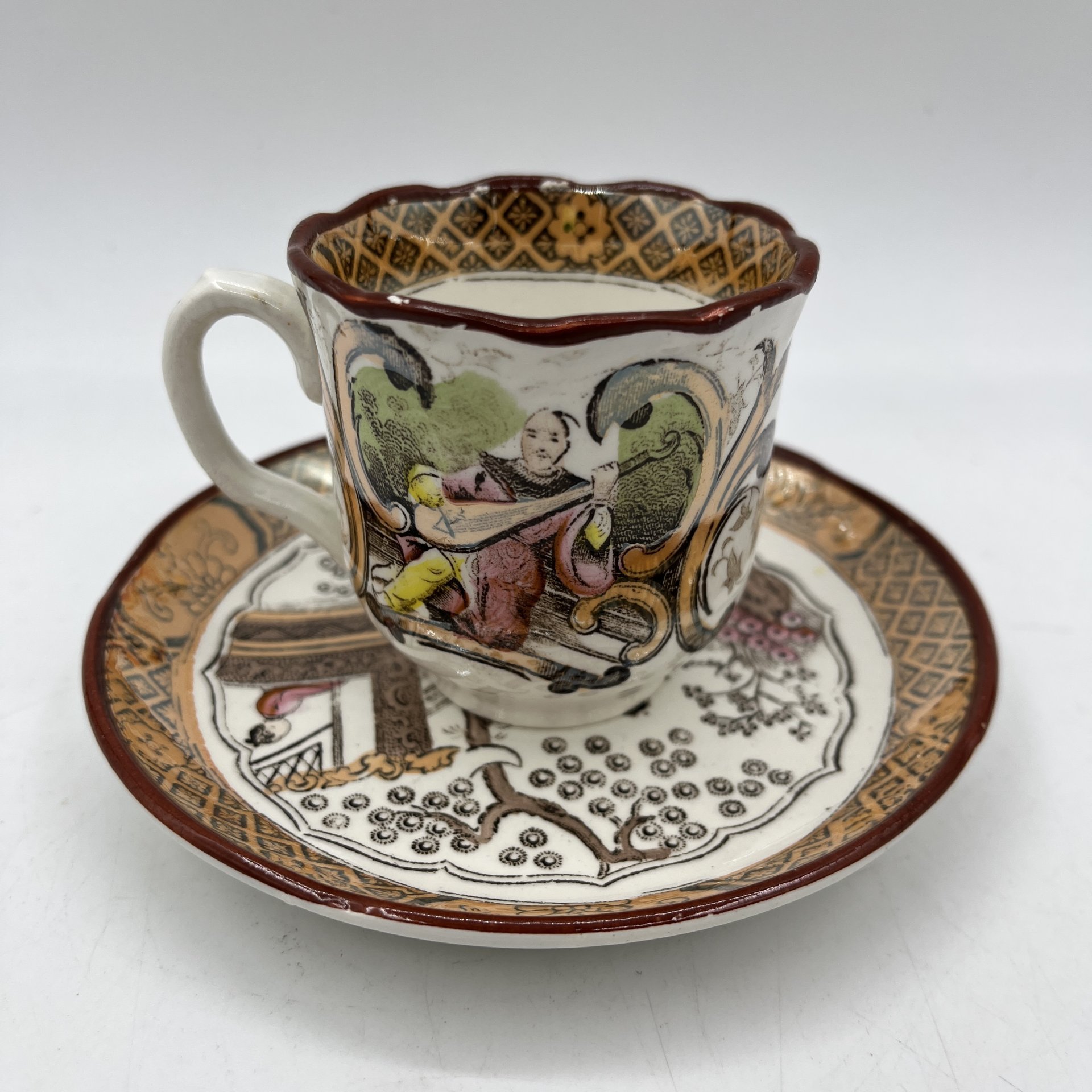 Пара кофейная в стиле шинуазри, Sarreguemines (Саргемин)