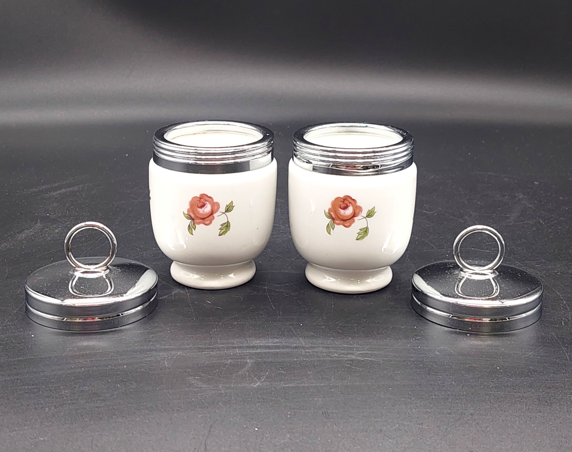 Пара кодлеров для варки яиц с цветочным декором, Royal Worcester