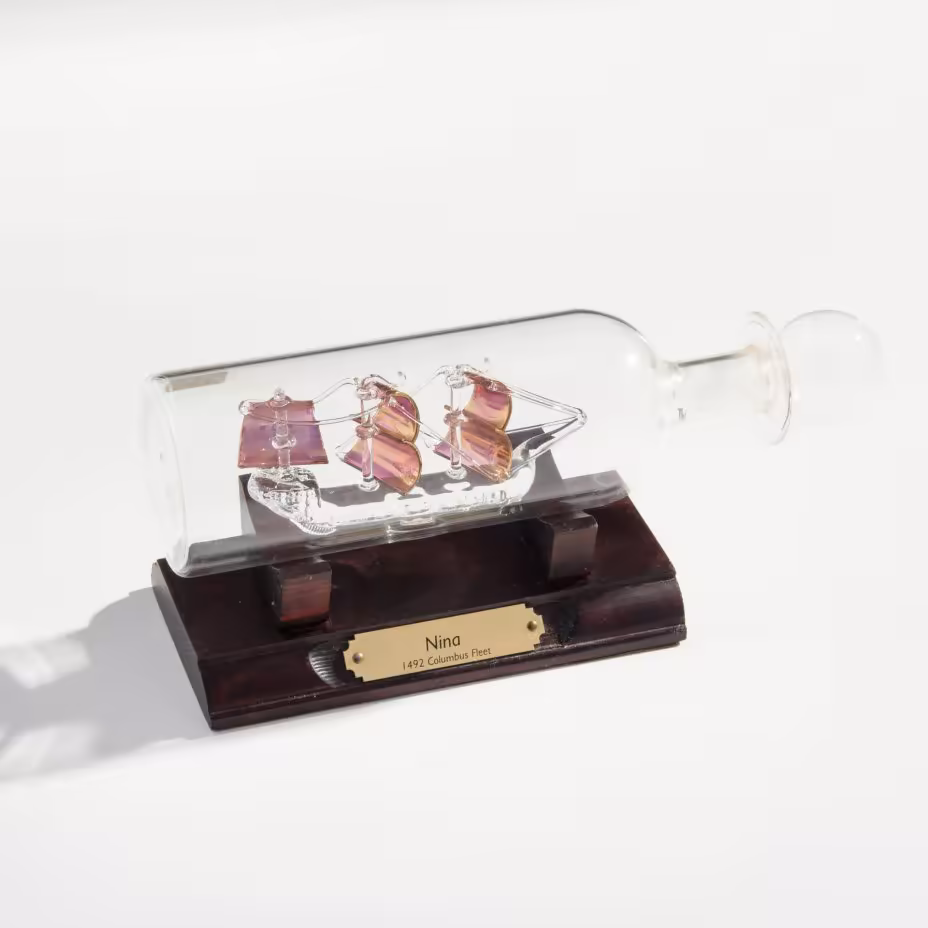 Композиция настольная корабль в бутылке "Nina 1492 Columbus fleet", Mayflower Glass