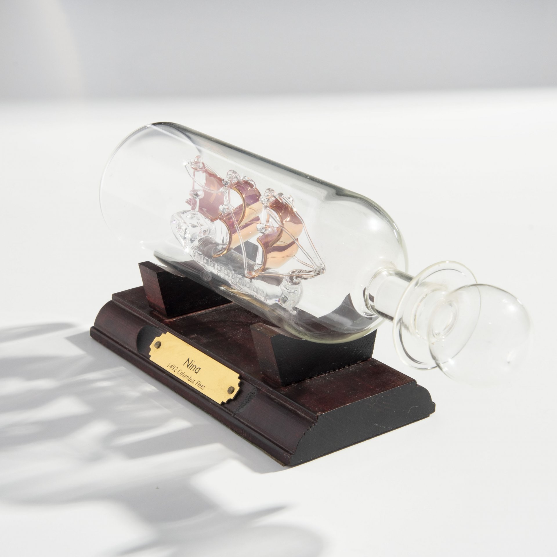 Композиция настольная корабль в бутылке "Nina 1492 Columbus fleet", Mayflower Glass