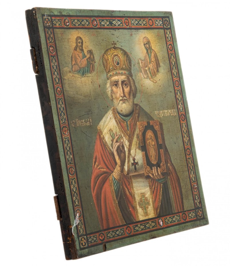 Икона "Николай Чудотворец", дерево, масло, темпера, Российская Империя, 1890-1910 гг.