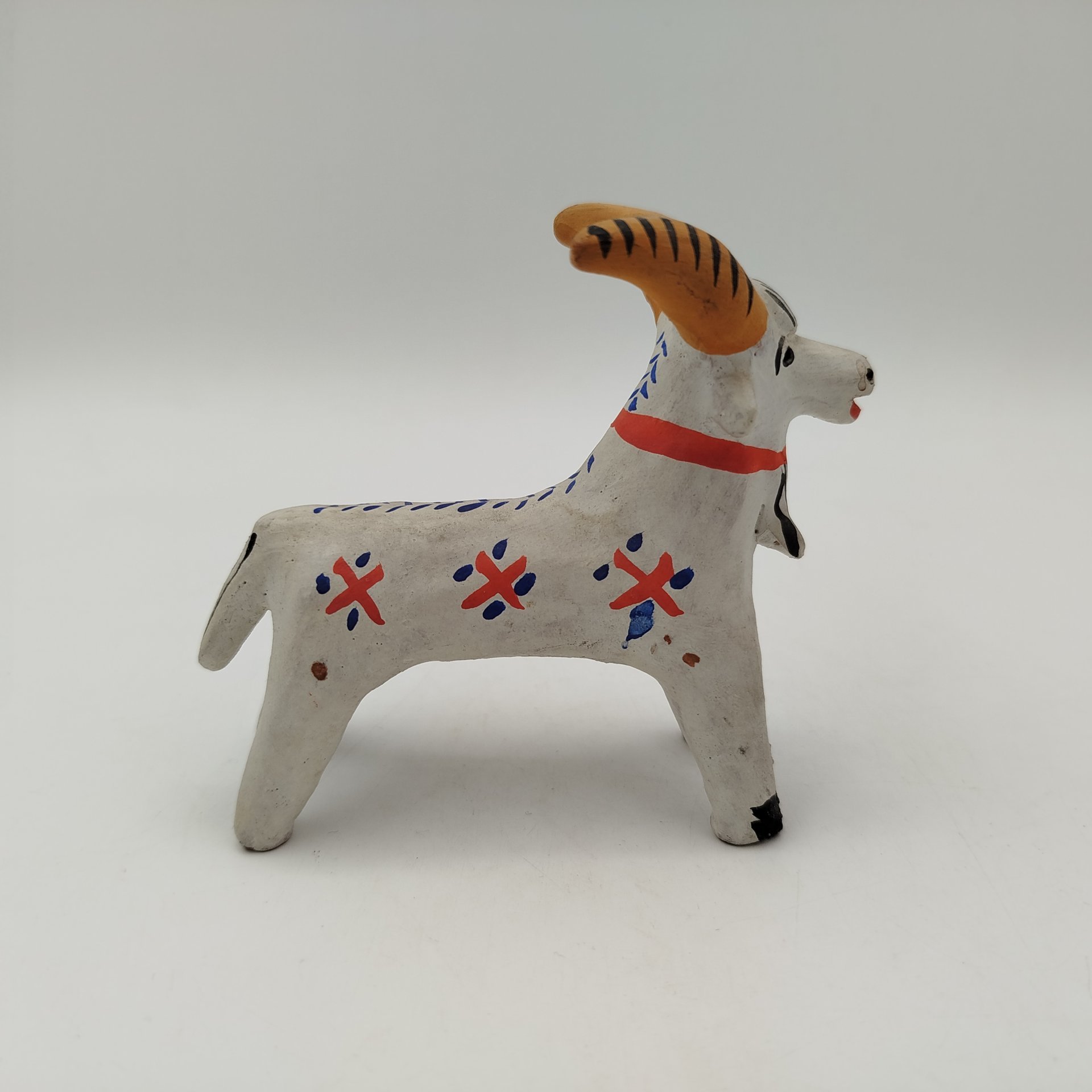 Игрушка "Козёл", керамика, роспись, Каргопольская игрушка, СССР, 1980-2000 гг.