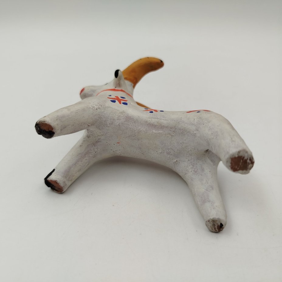 Игрушка "Козёл", керамика, роспись, Каргопольская игрушка, СССР, 1980-2000 гг., Каргопольская игрушка