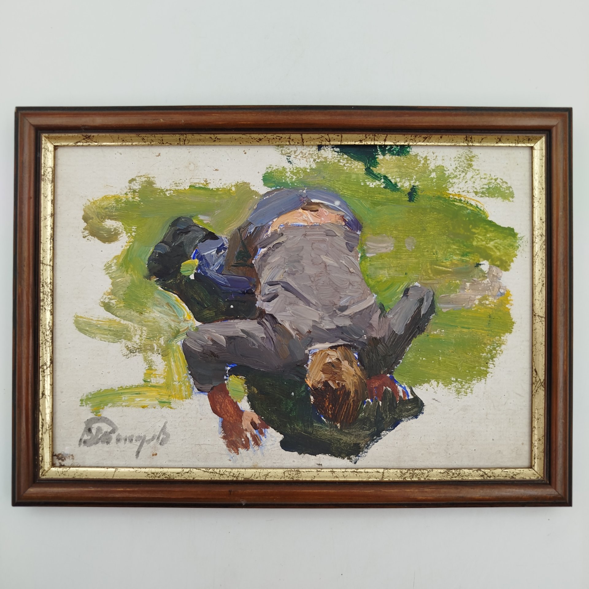 Картина (этюд) "Пьющий воду" (название условное), художник Токарев Владимир Федорович (1918-1988)