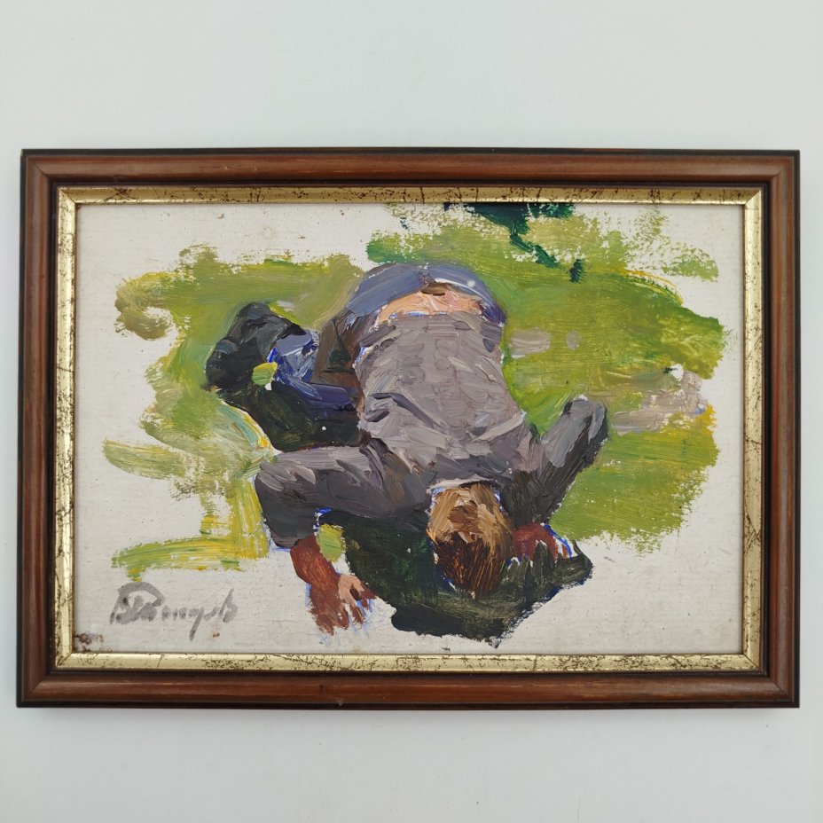 Картина (этюд) "Пьющий воду" (название условное), художник Токарев Владимир Федорович (1918-1988)