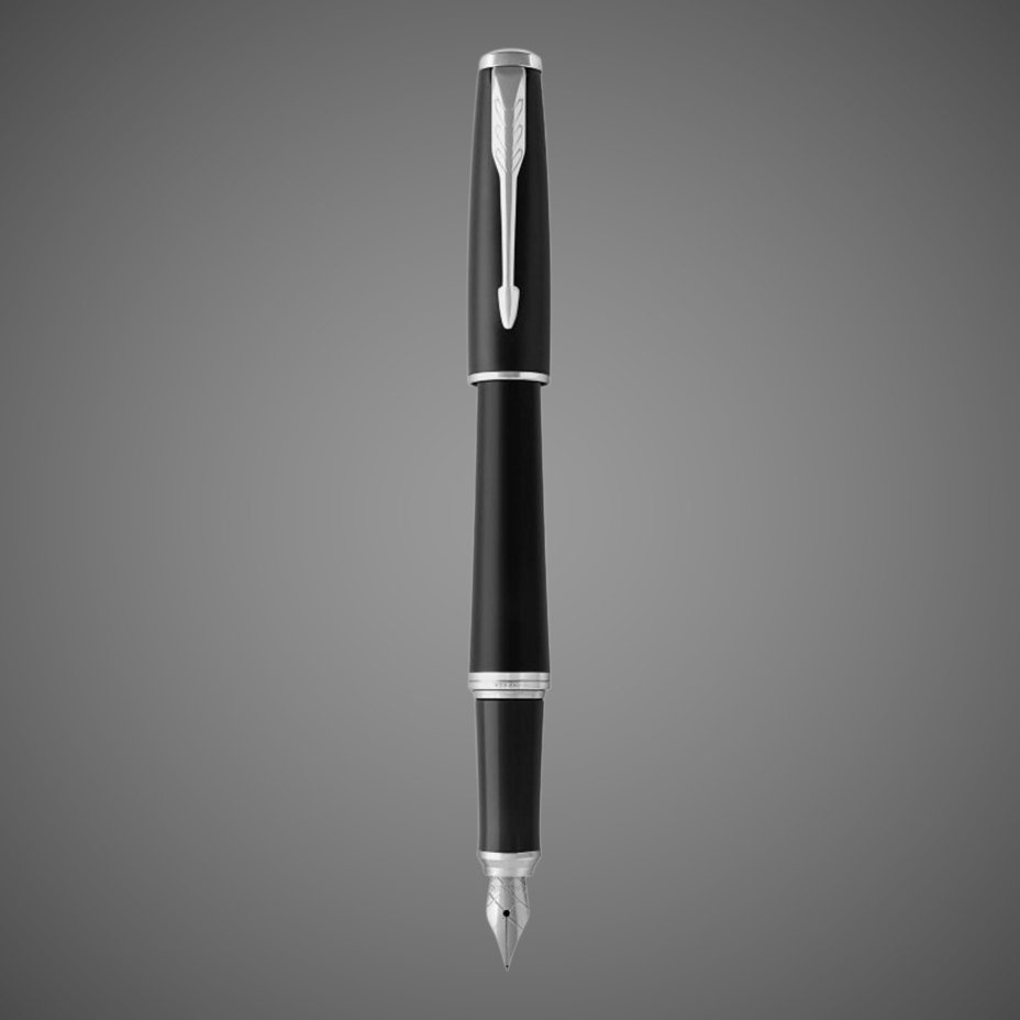 Перьевая ручка Parker Urban Core, (матовый черный лак) Muted Black CT, F309, цвет чернил: blue, в подарочной упаковке., Лаки и смолы: лак, нержавеющая сталь
