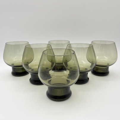 Набор из 6-ти бокалов дымчатого оттенка, цветное стекло, ГДР, 1960-1980 гг.