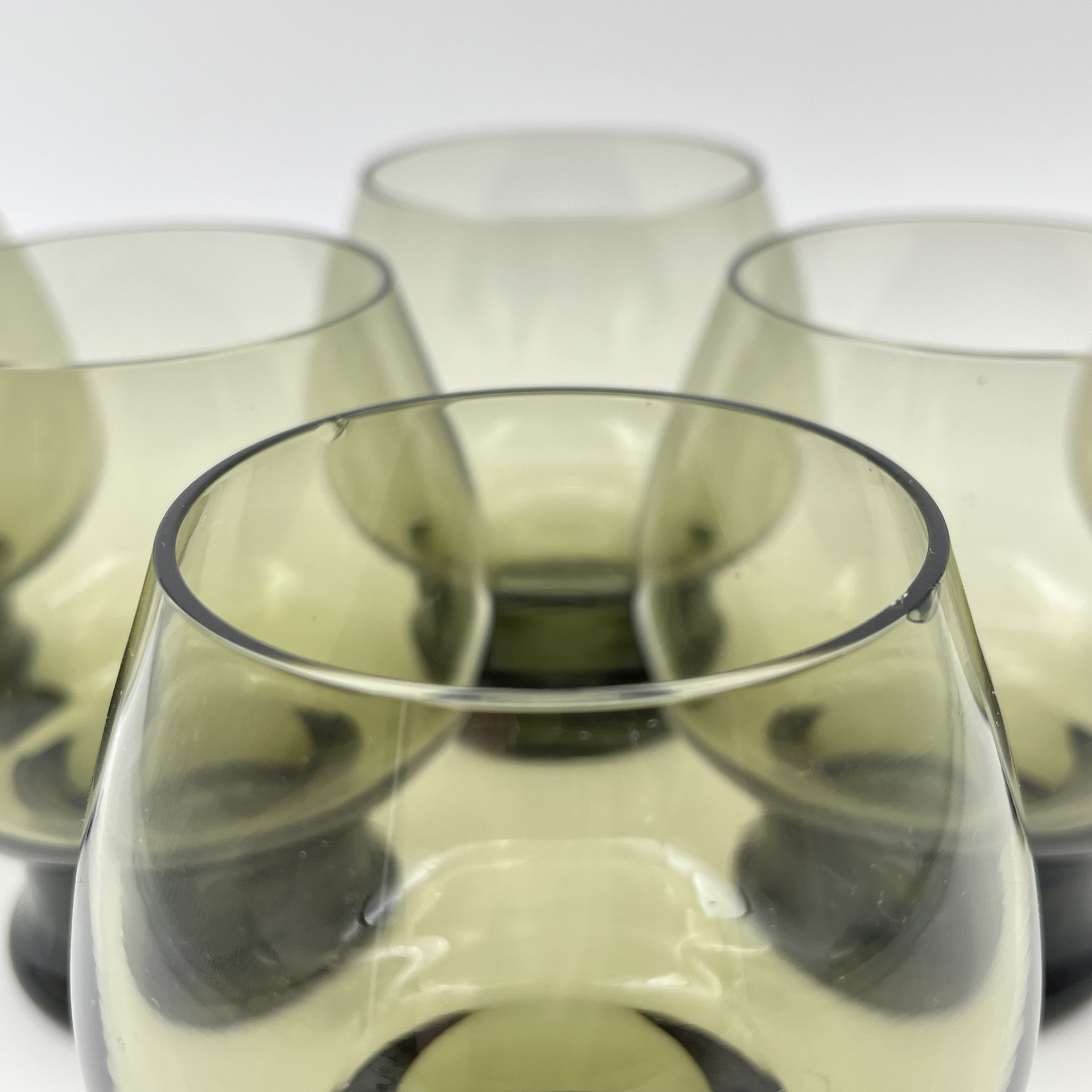 Набор из 6-ти бокалов дымчатого оттенка, цветное стекло, ГДР, 1960-1980 гг.