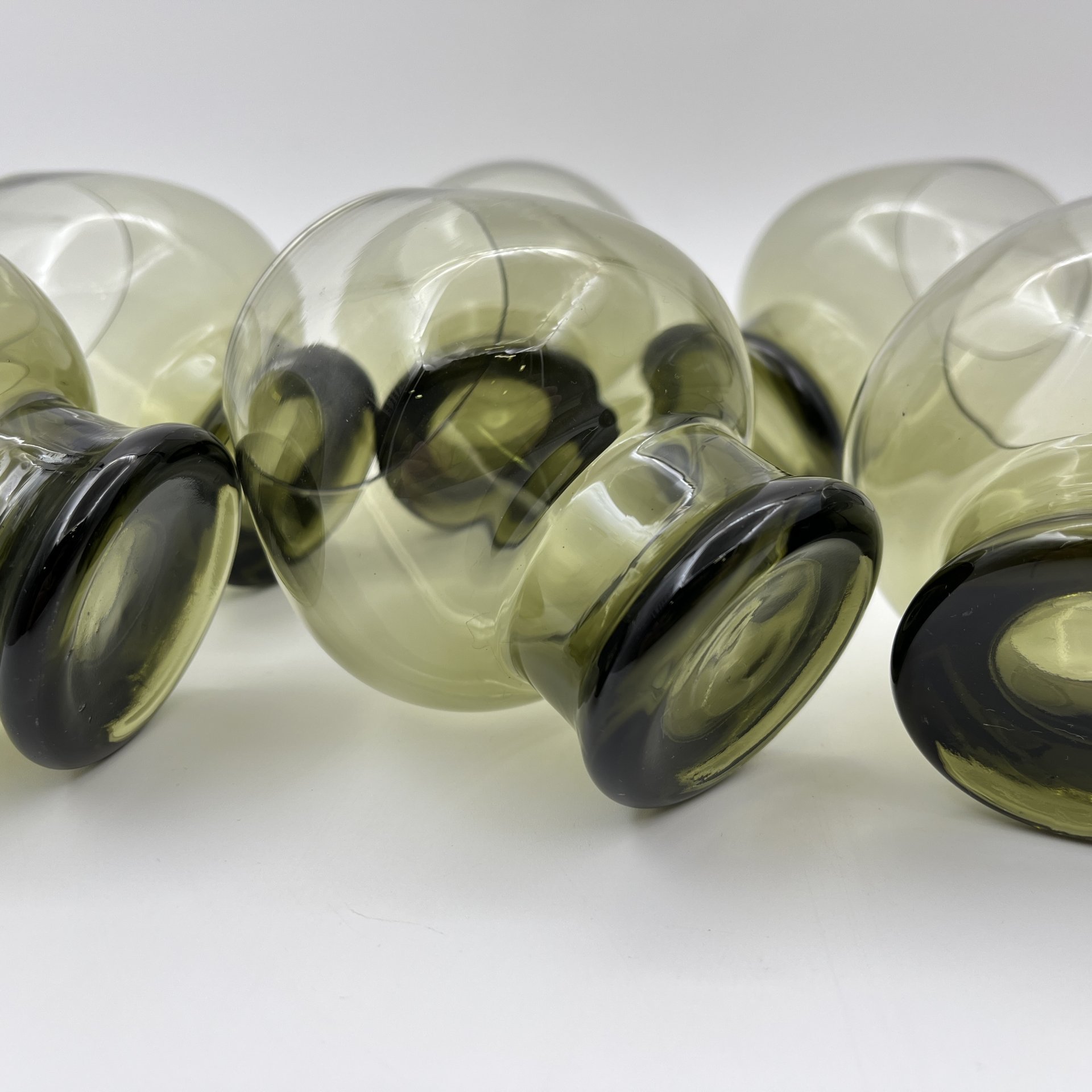 Набор из 6-ти бокалов дымчатого оттенка, цветное стекло, ГДР, 1960-1980 гг.