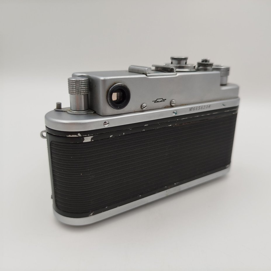 Фотоаппарат "Зоркий-4" с объективом "Индустар-50" в родном кофре, металл, пластик, кожа, стекло, Красногорский механический завод (КМЗ), СССР, 1966 г., Красногорский механический завод (КМЗ)