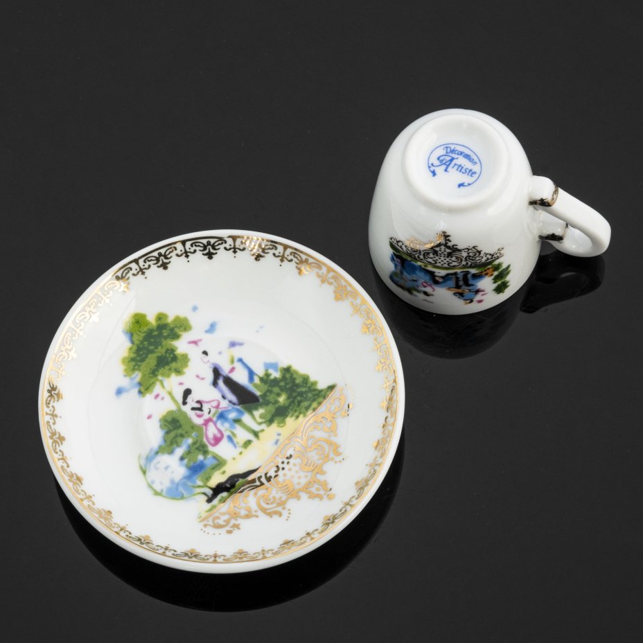 Миниатюра чайная пара, мануфактура "Decoration d'Artiste", Decoration d'Artiste