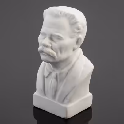 Статуэтка (бюст) "Максим Горький", бисквит, Ленинградский фарфоровый завод (ЛФЗ), СССР, 1940-1950 гг., Ленинградский фарфоровый завод (ЛФЗ)