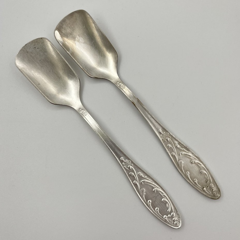 Пара лопаток для сахара "Пламя", мНЦ (медь-никель-цинк), Кольчугинский завод цветных металлов, СССР, 1960-1990 гг.