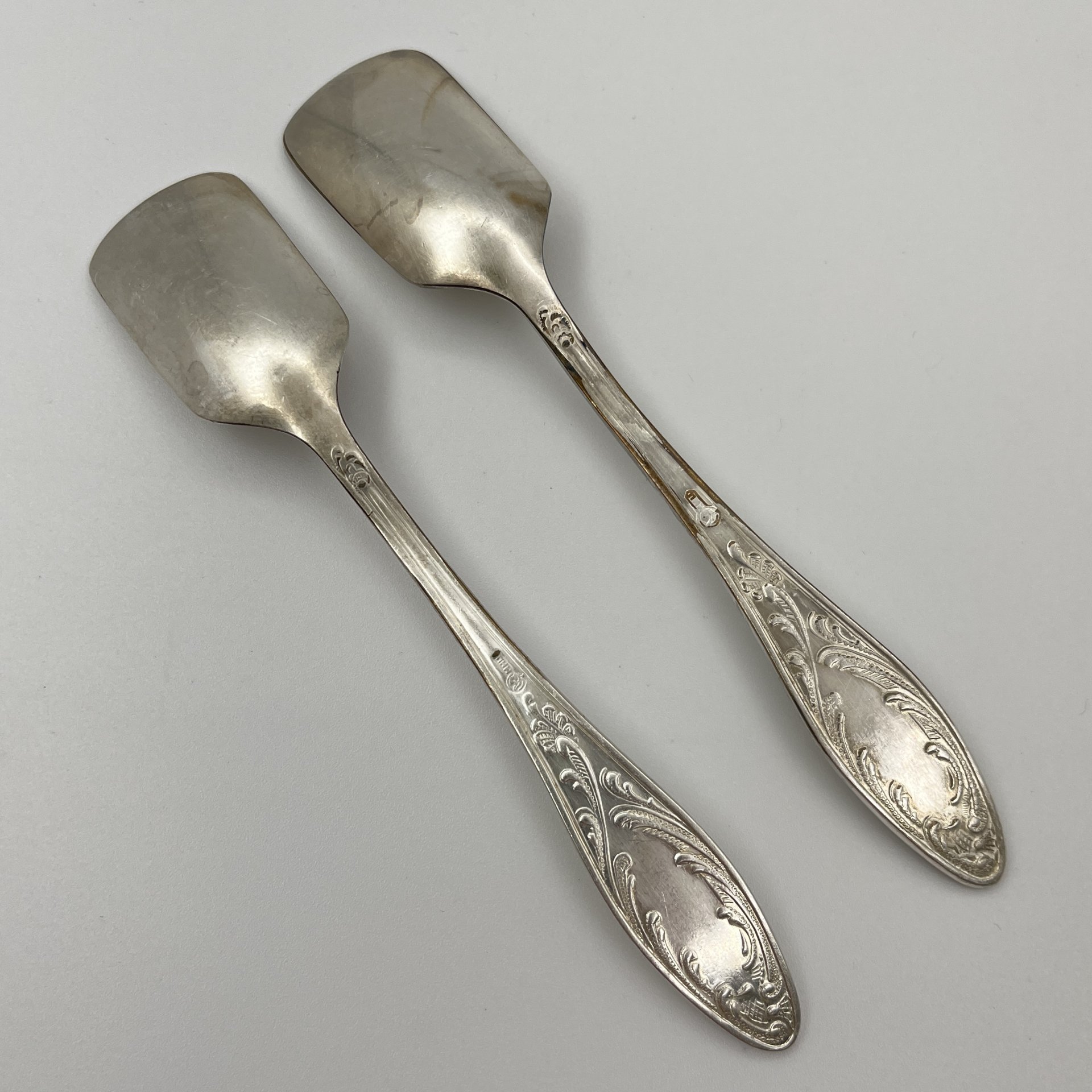 Пара лопаток для сахара "Пламя", мНЦ (медь-никель-цинк), Кольчугинский завод цветных металлов, СССР, 1960-1990 гг.