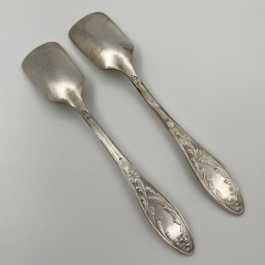 Пара лопаток для сахара "Пламя", мНЦ (медь-никель-цинк), Кольчугинский завод цветных металлов, СССР, 1960-1990 гг.