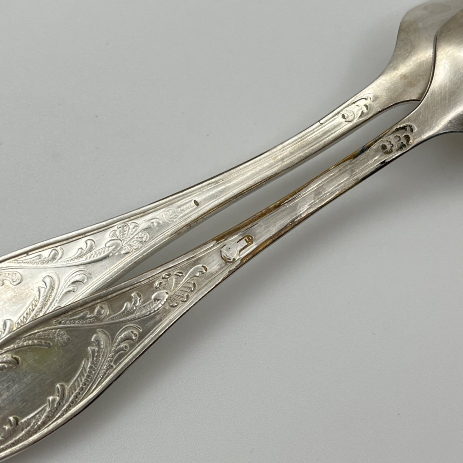 Пара лопаток для сахара "Пламя", мНЦ (медь-никель-цинк), Кольчугинский завод цветных металлов, СССР, 1960-1990 гг.