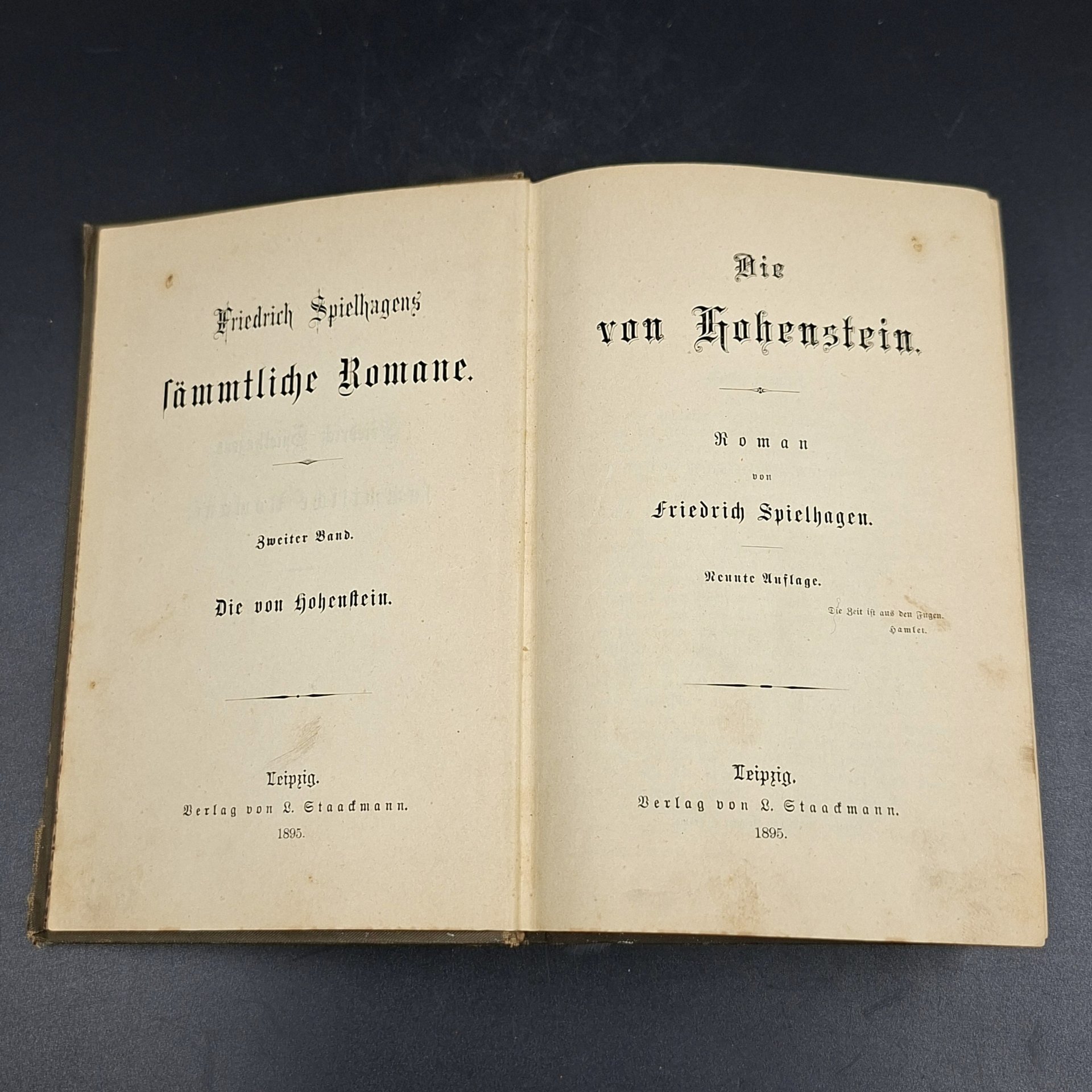 Книга "Die von Hohenstein" ("Фон Гогенштайн"), автор Friedrich Spielhagen, том 2